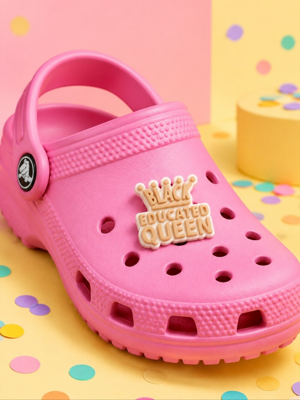 6/$20 Quote Black Educated Queen Croc Charm Shoe Jewelry Word Tiara Crown 👑